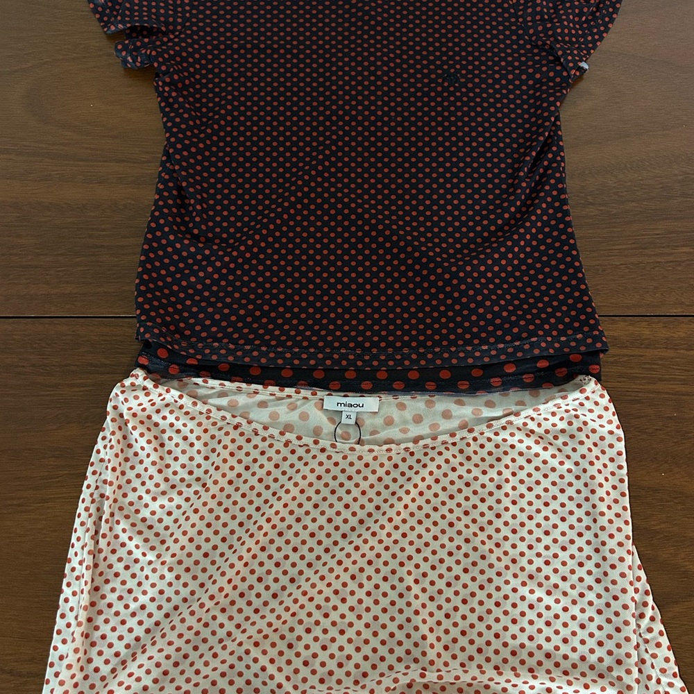 Miaou Polka Dot Tops - Red and White